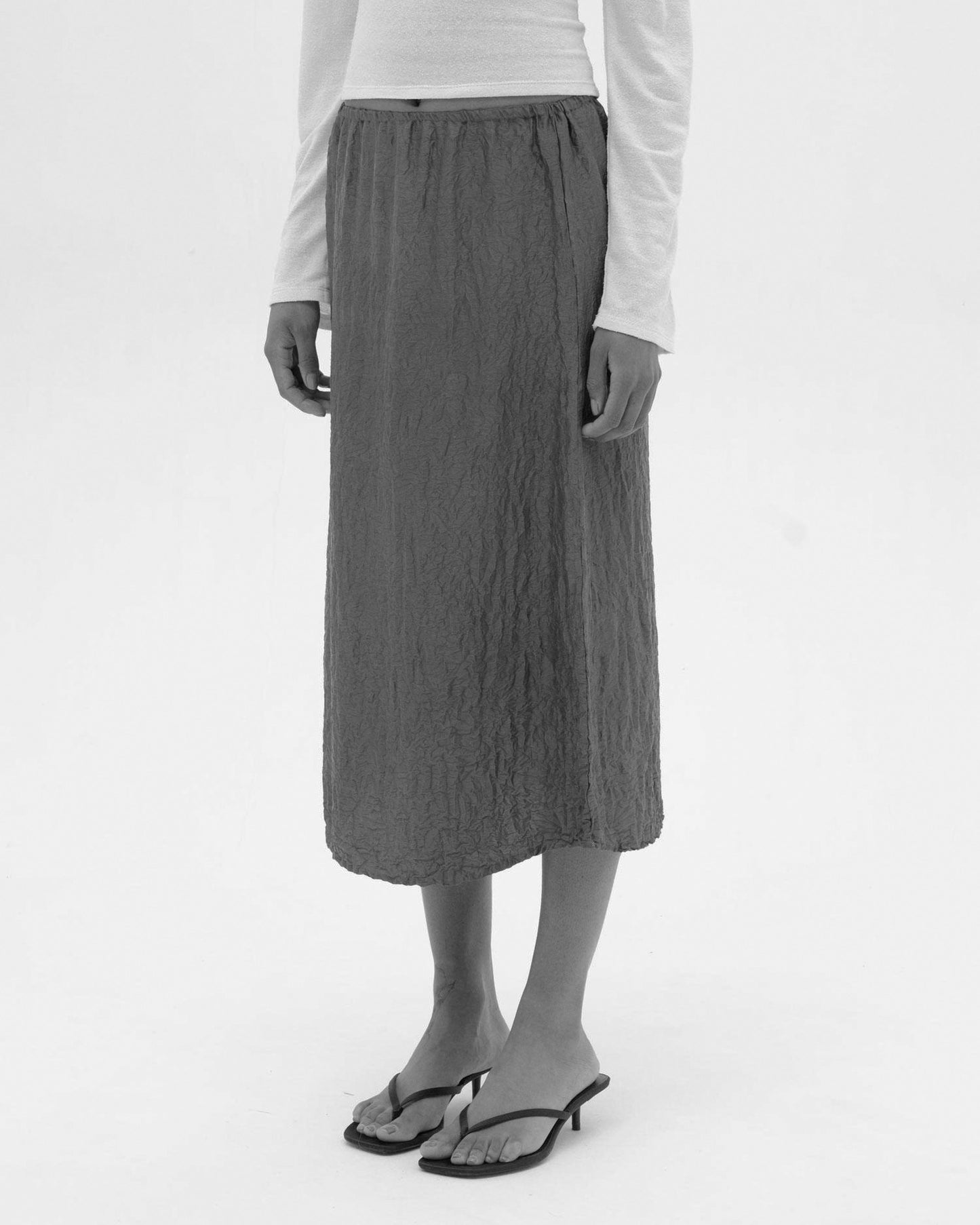 Crumpled Silk Skirt
