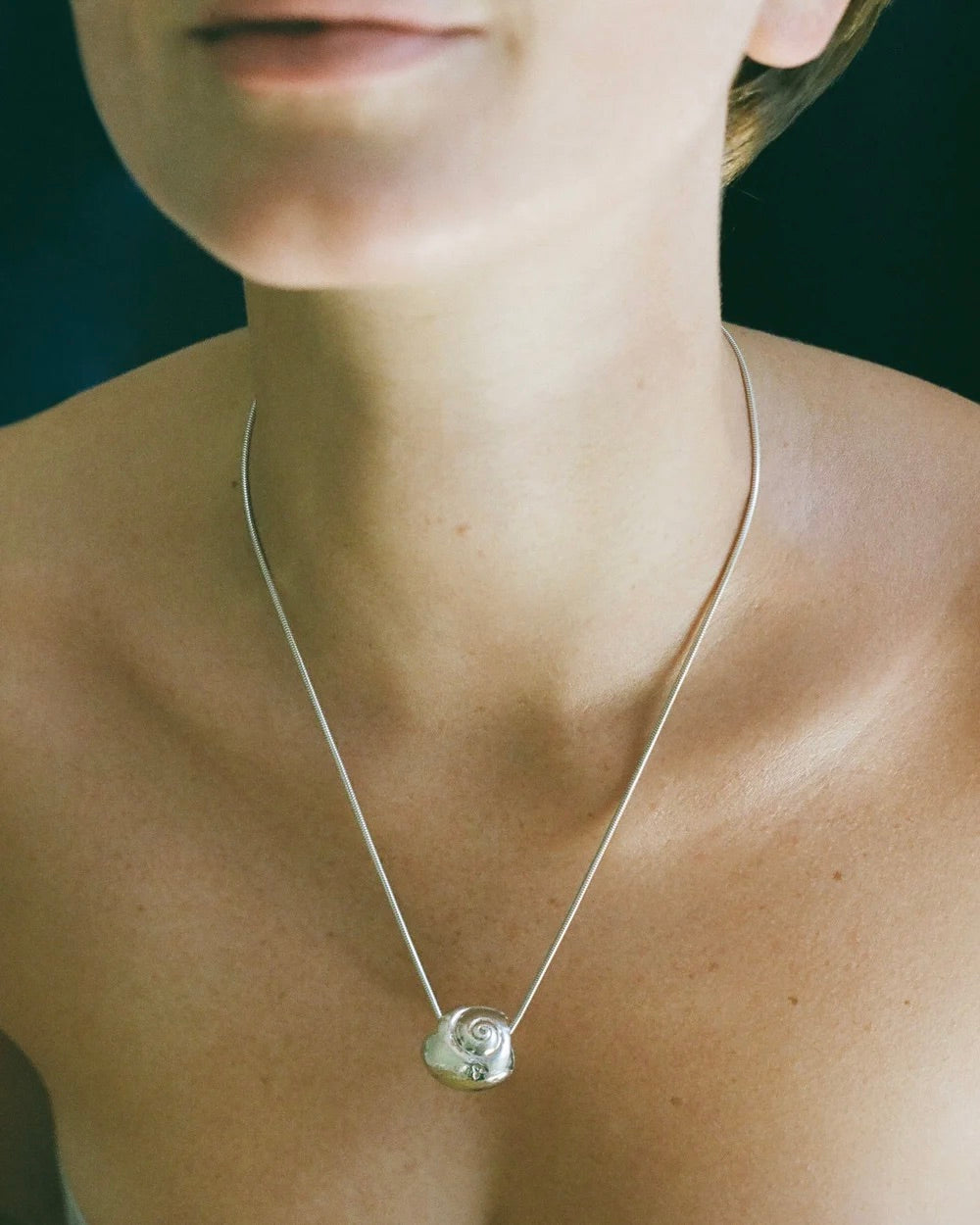 Spiral Shell on Silver Chain