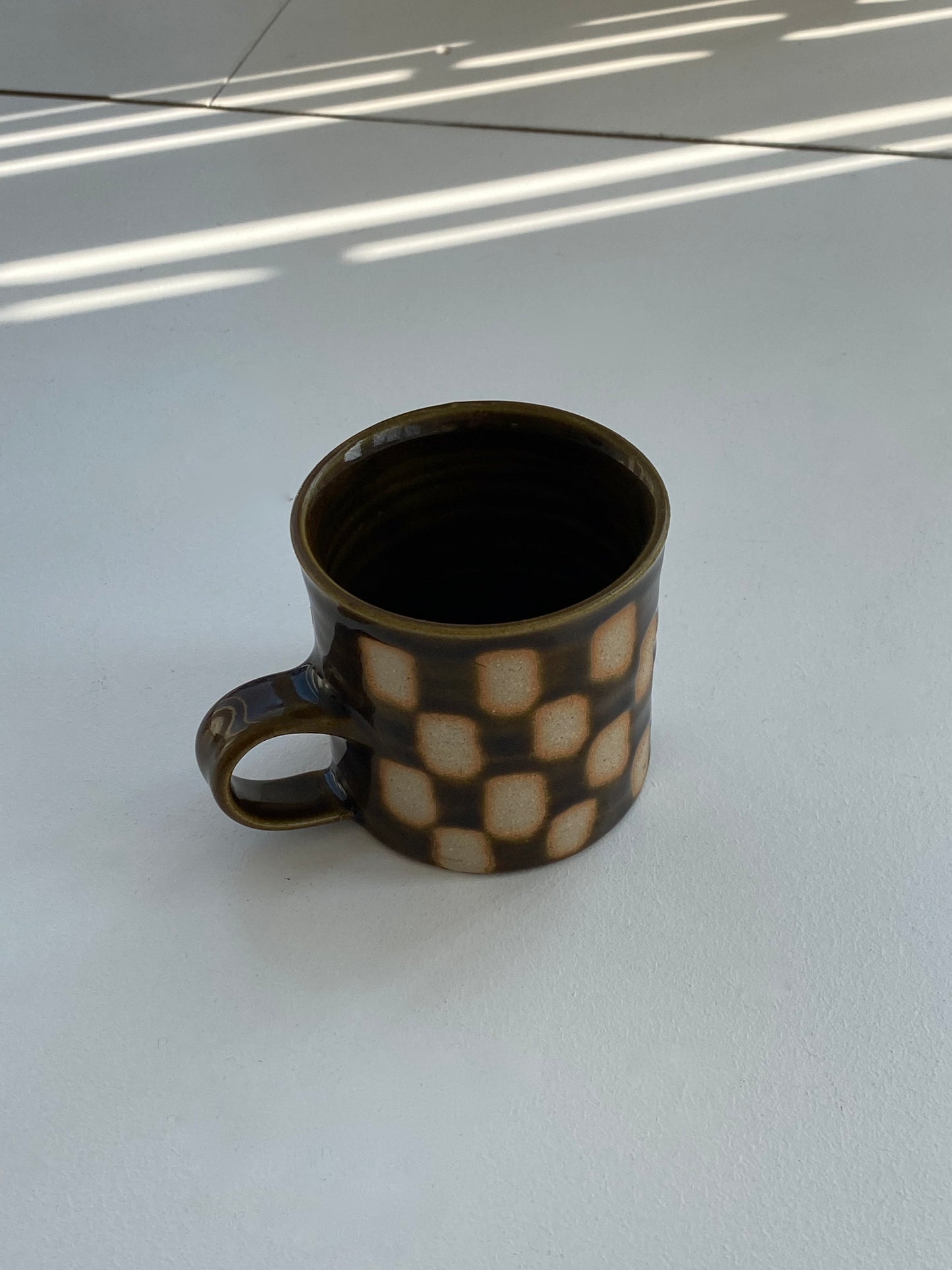 Dark Green Checked Mug