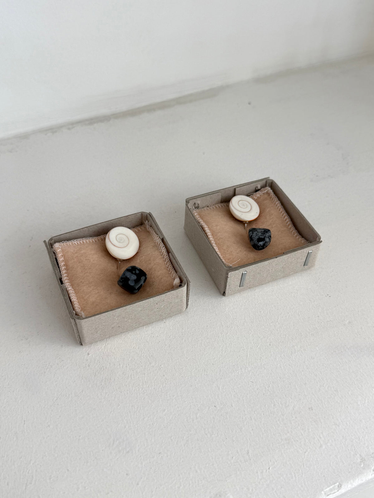 Obsidian Crescent Studs