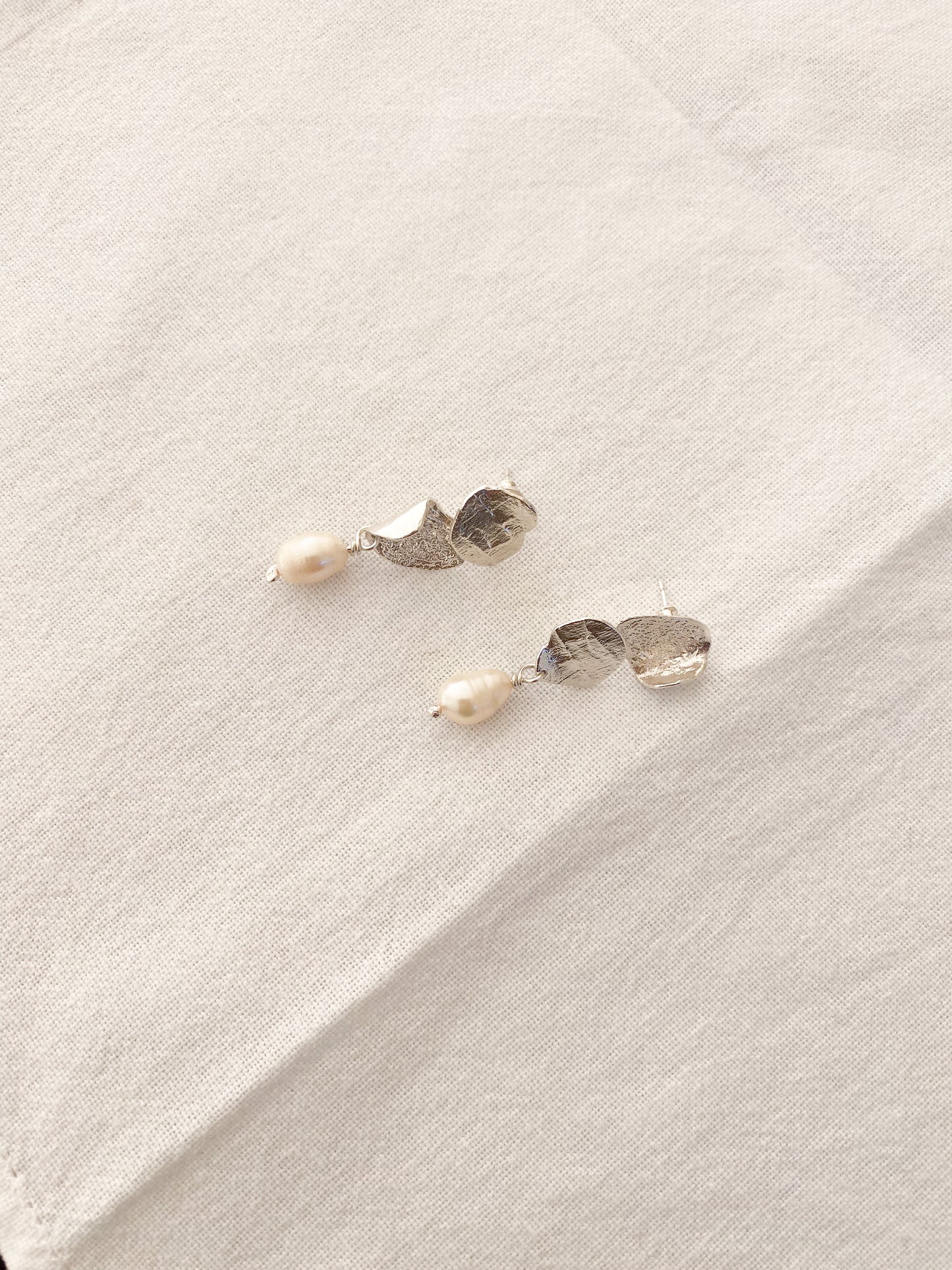 Stepping Earrings with Vintage Pearls