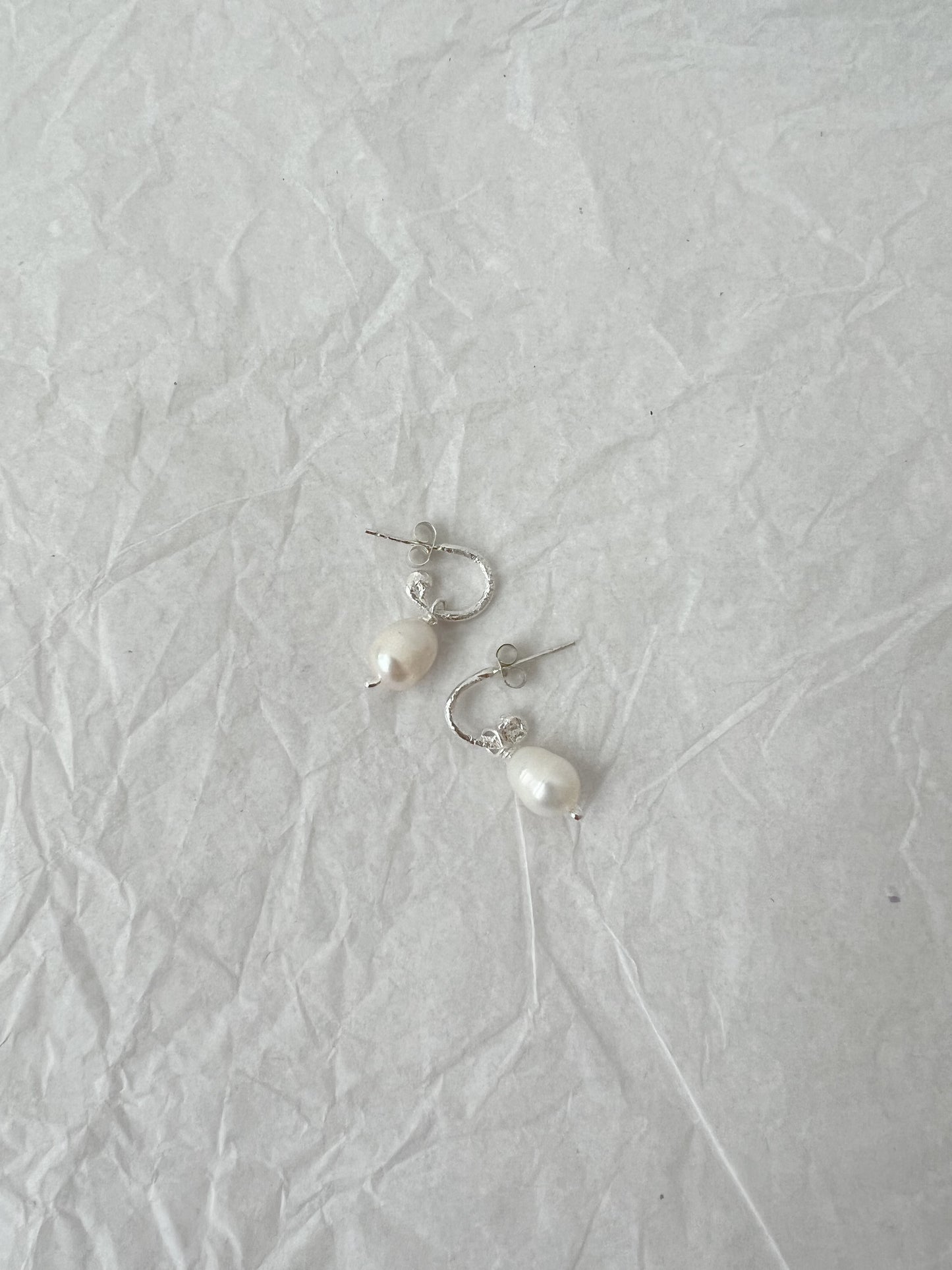 Larking Hoops With Vintage Pearls