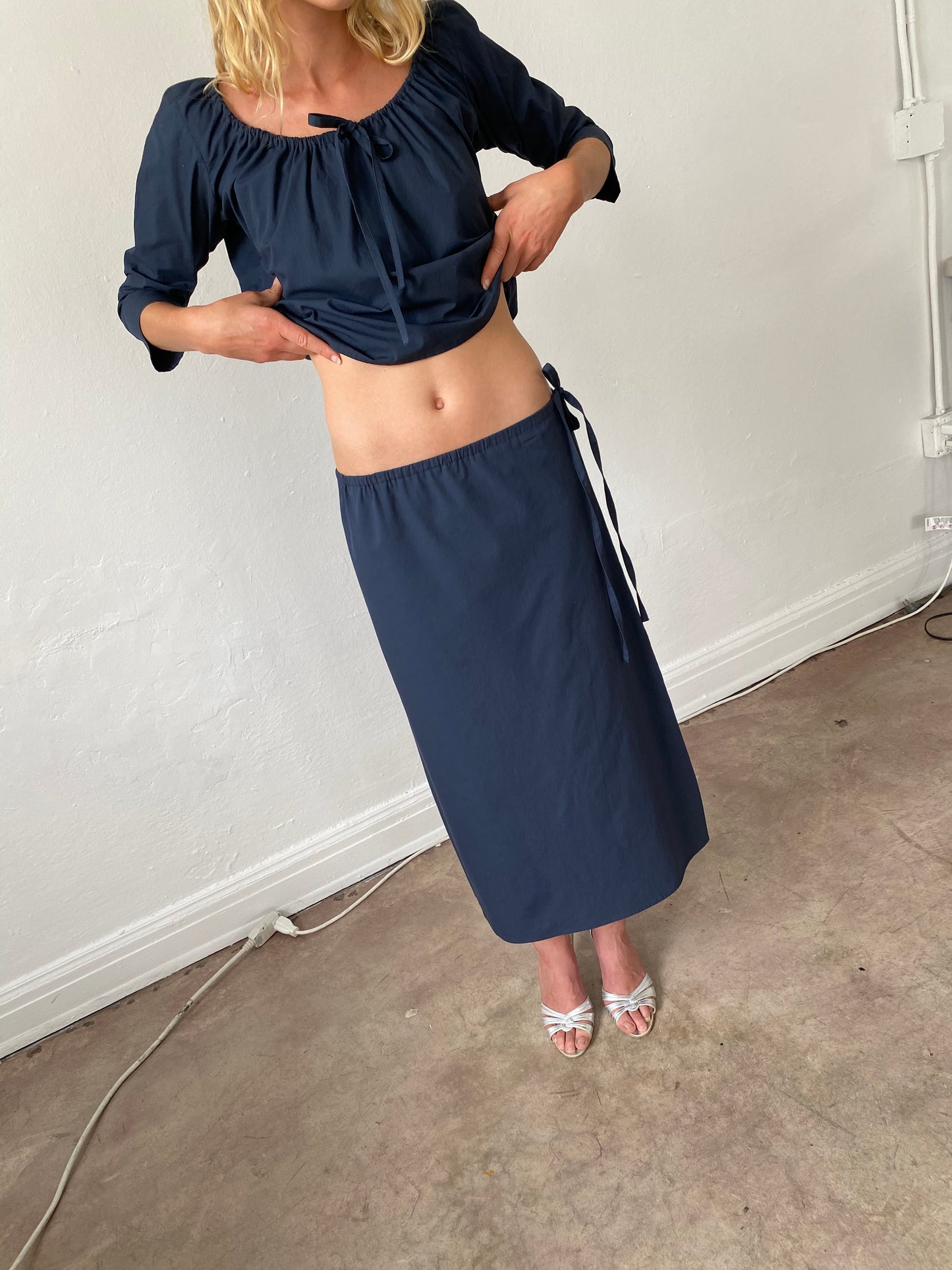 Column Skirt - Navy