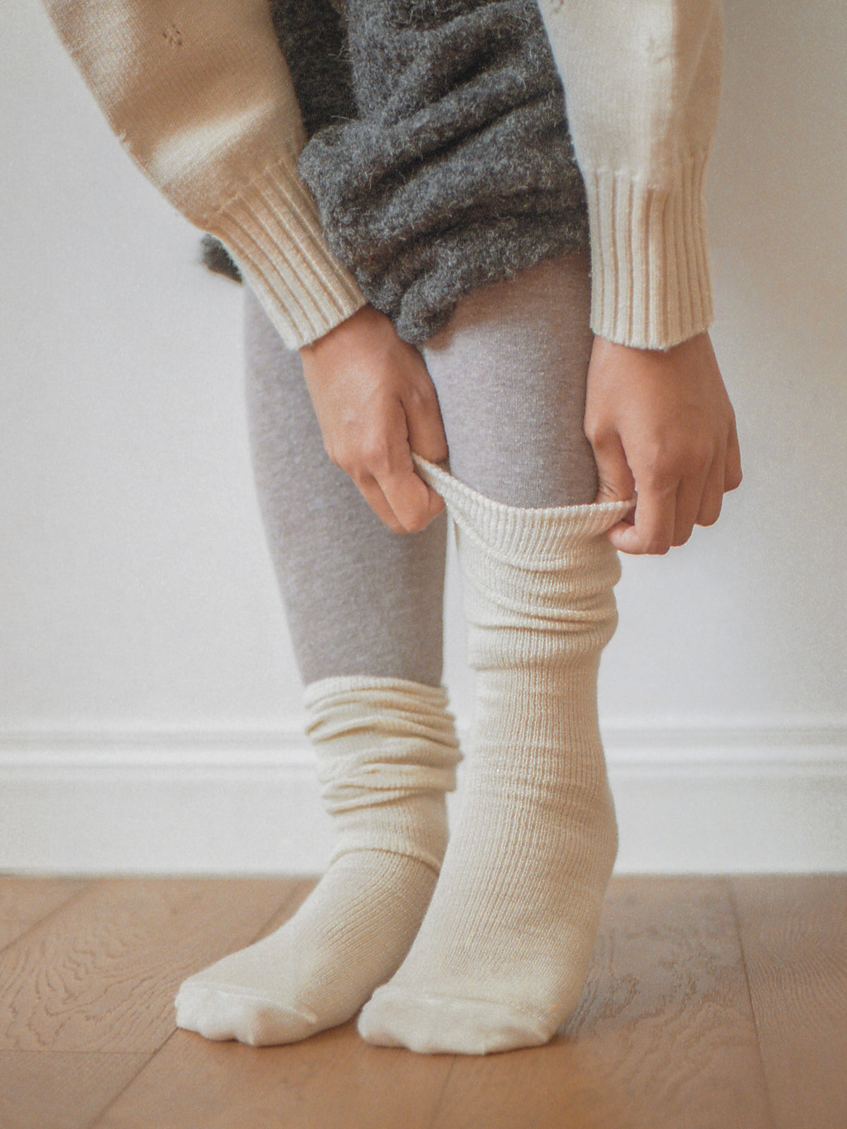 Merino Wool Socks - Ecru