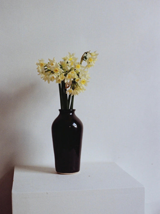 Black Wheel Thrown Vase