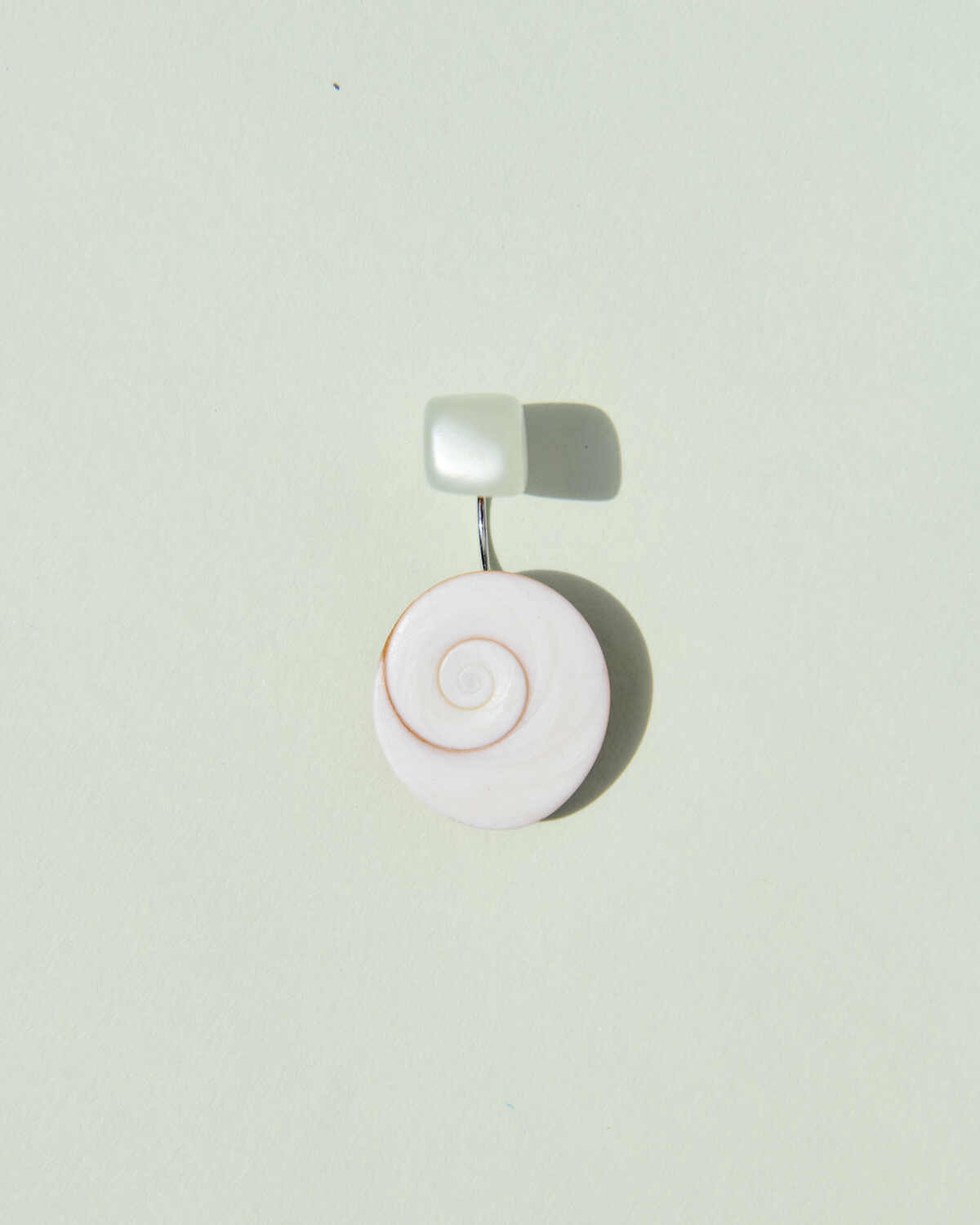 Jade Cabochon Crescent Stud