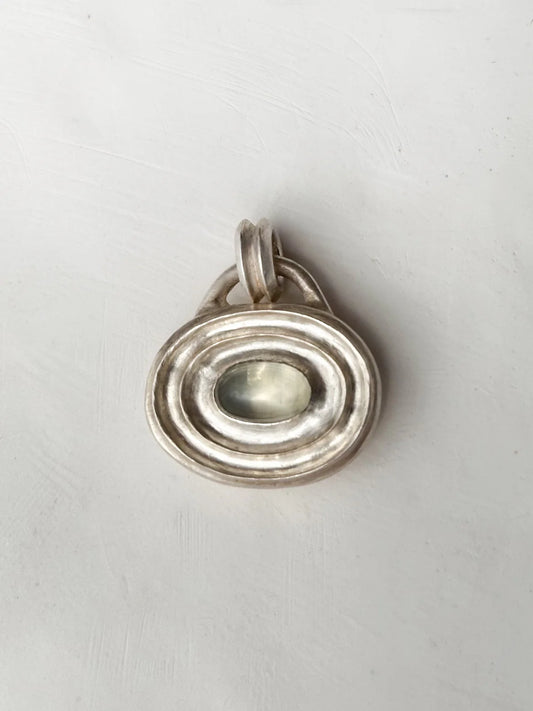 Wavelet Pendant Necklace, Green Moonstone