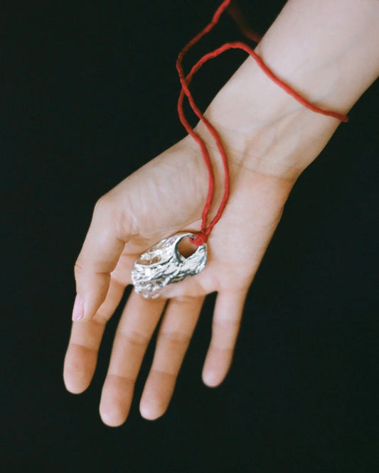Oyster Shell on Silk Cord