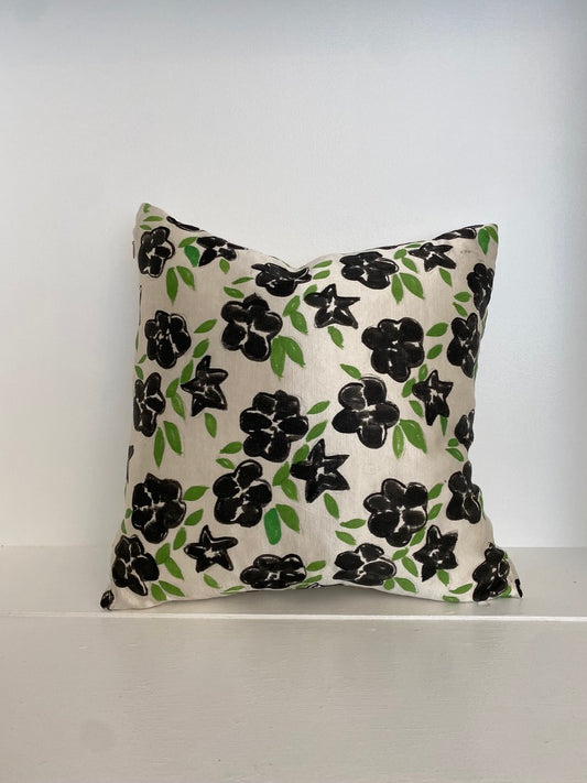 Black Petunia Silk Cushion