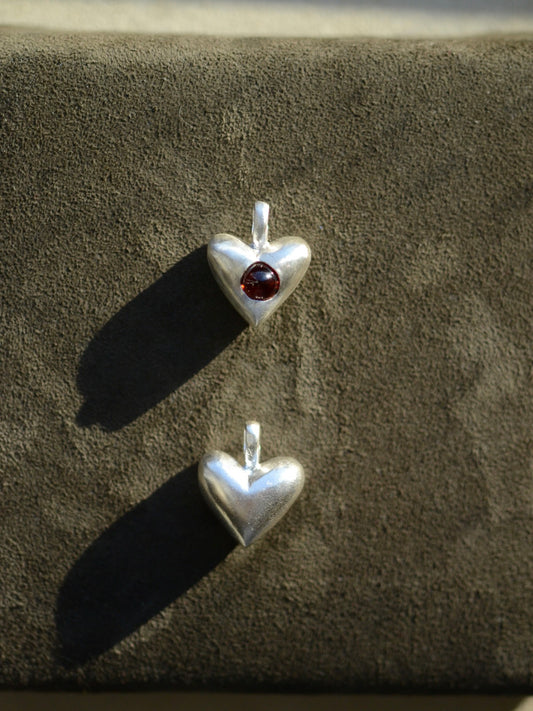 Garnet Heart Necklace