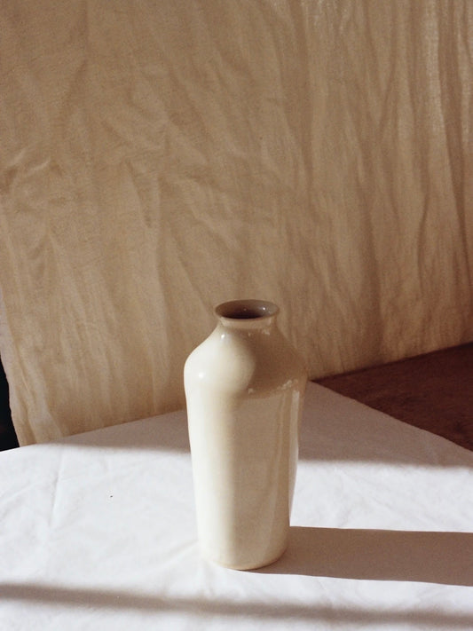 Off White Wheel Thrown Vase