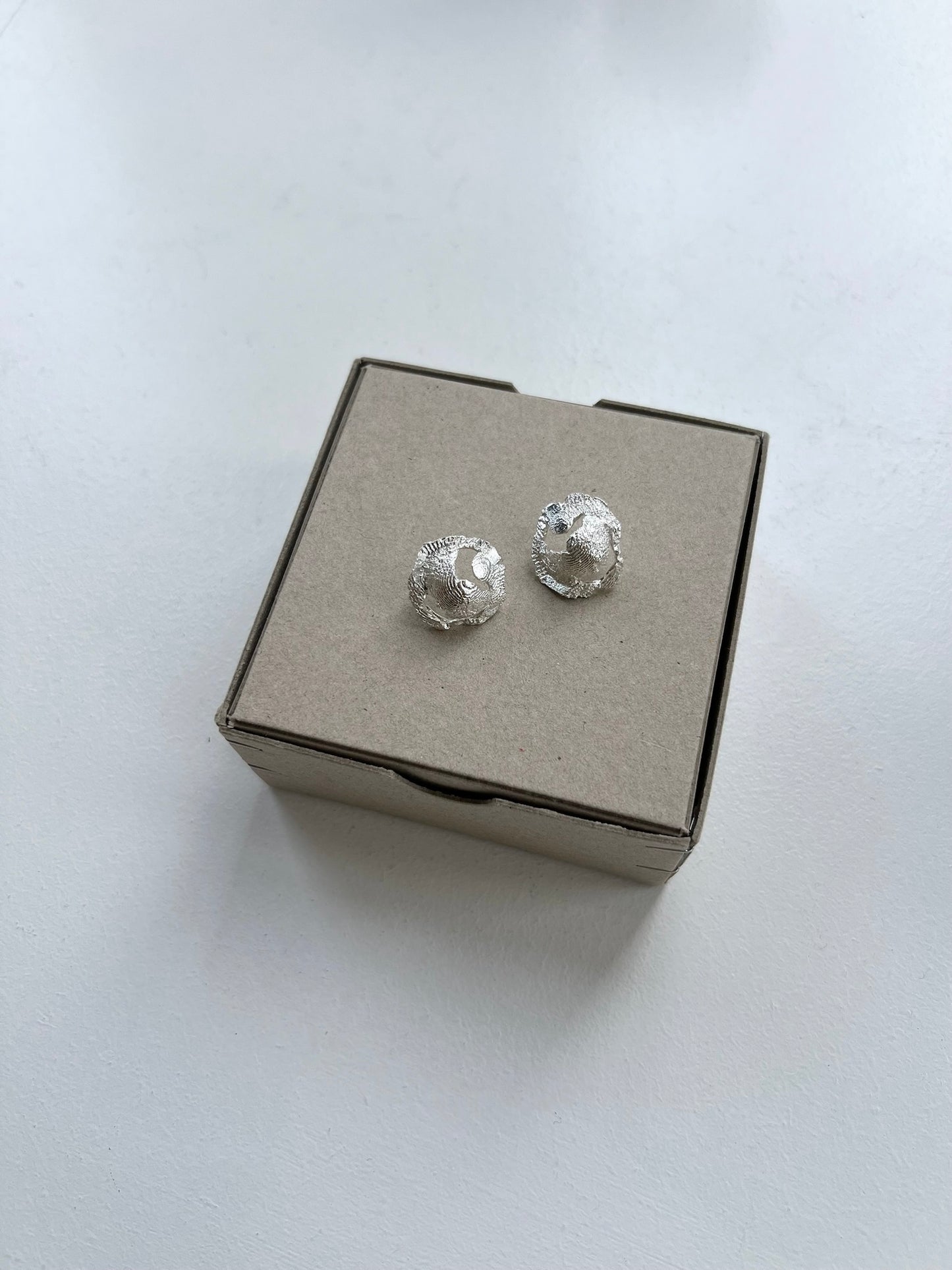 Round Textured Earrings Large