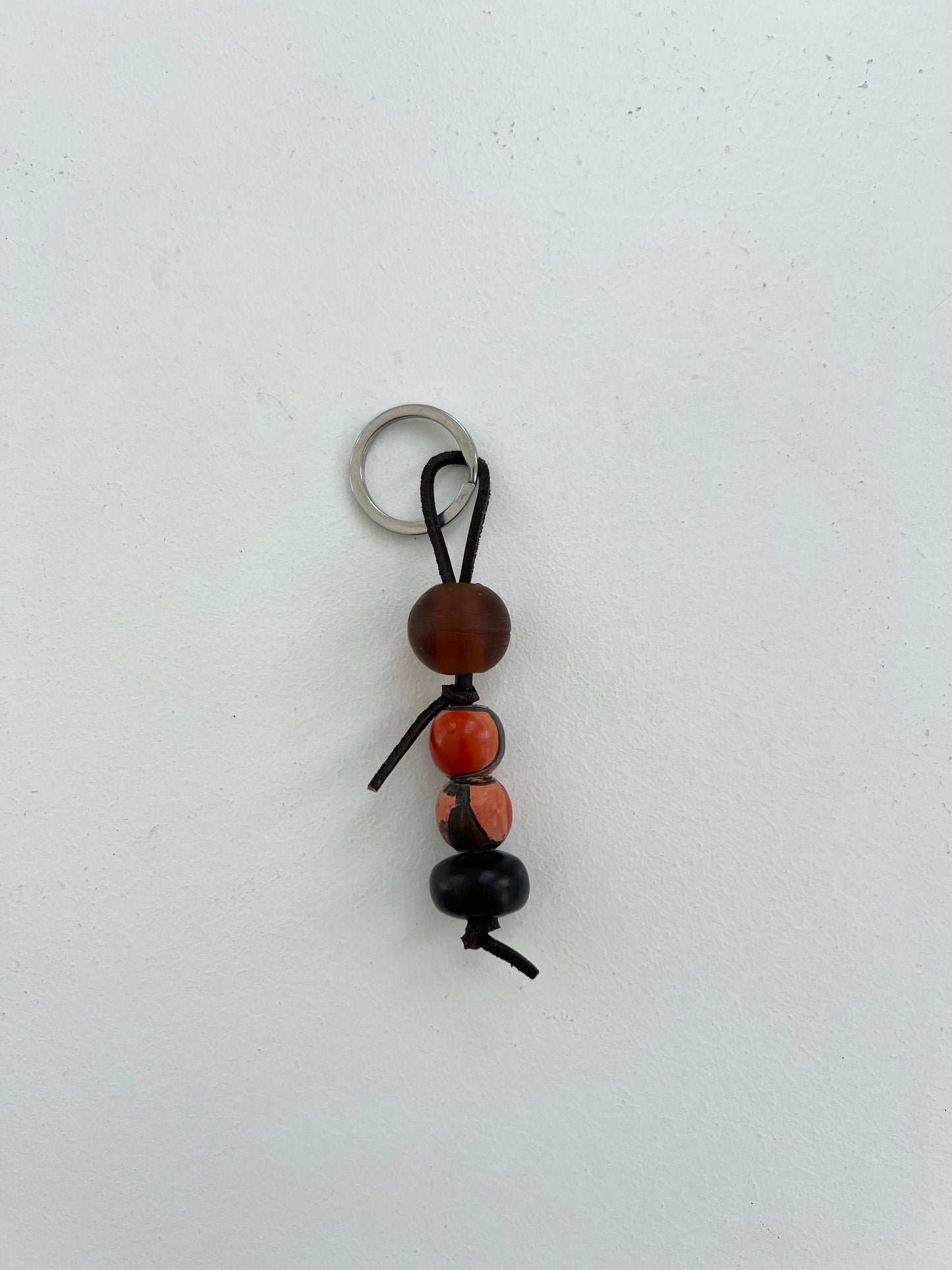Leather and Vintage Bead Keyrings