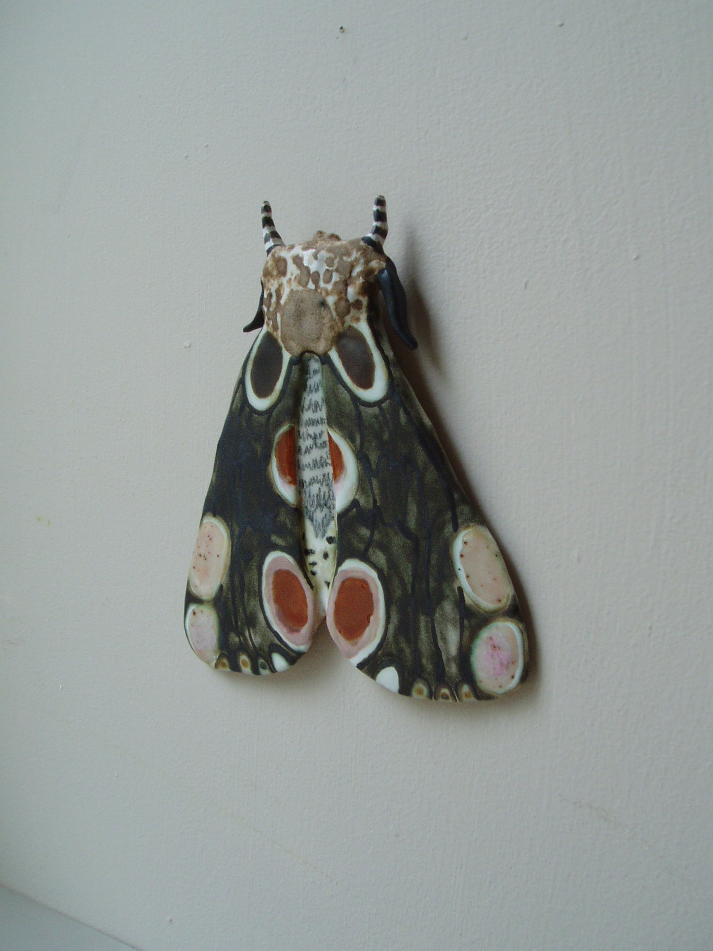 Peach Blossom Ceramic Moth