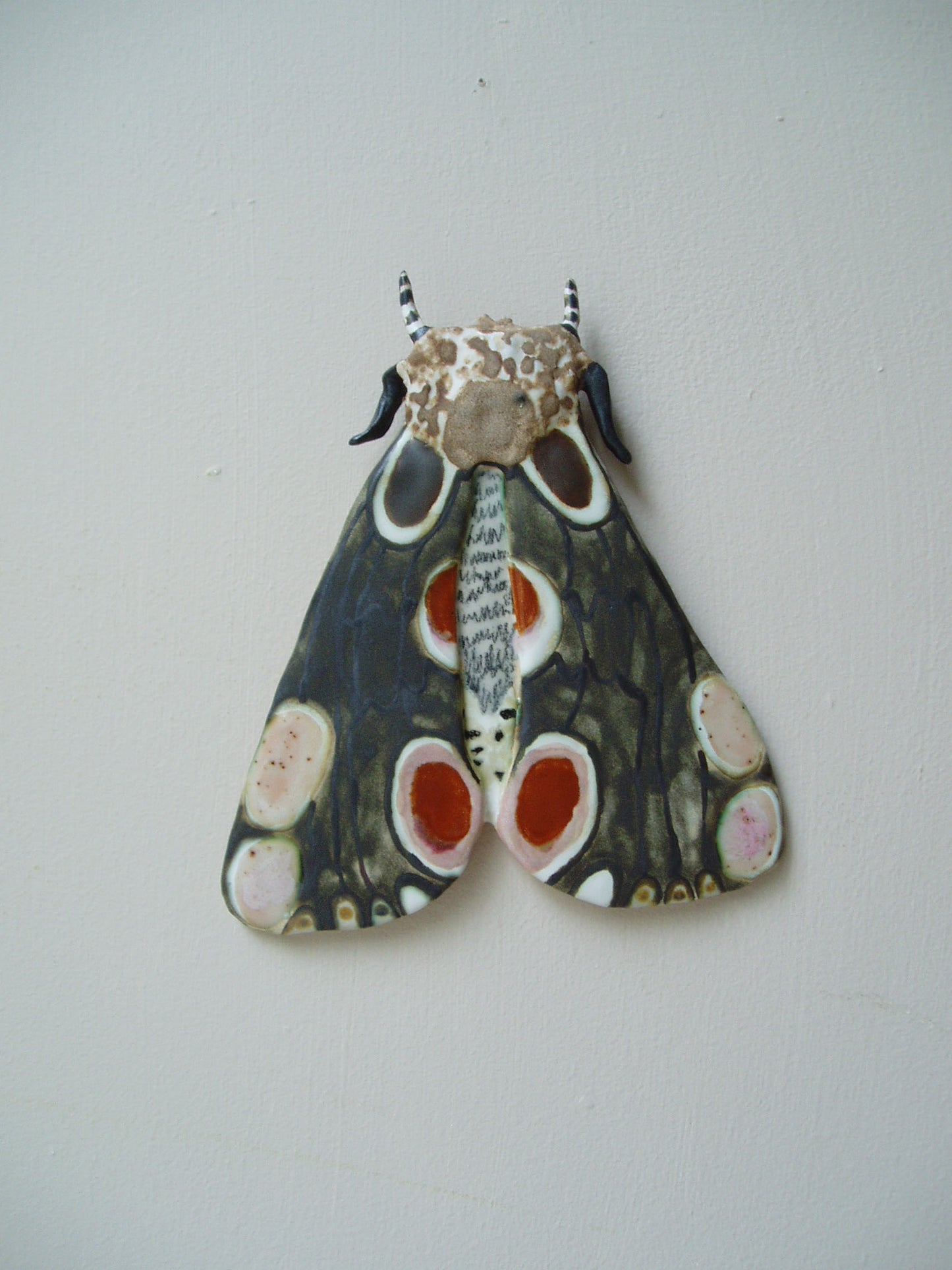 Peach Blossom Ceramic Moth