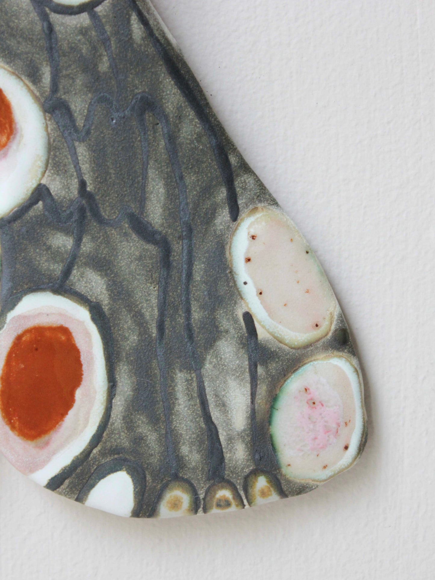 Peach Blossom Ceramic Moth