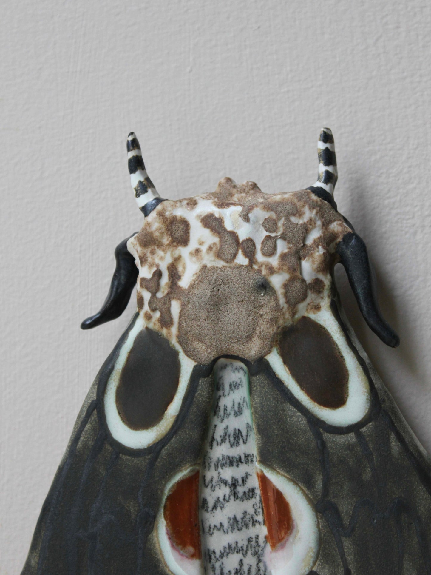 Peach Blossom Ceramic Moth