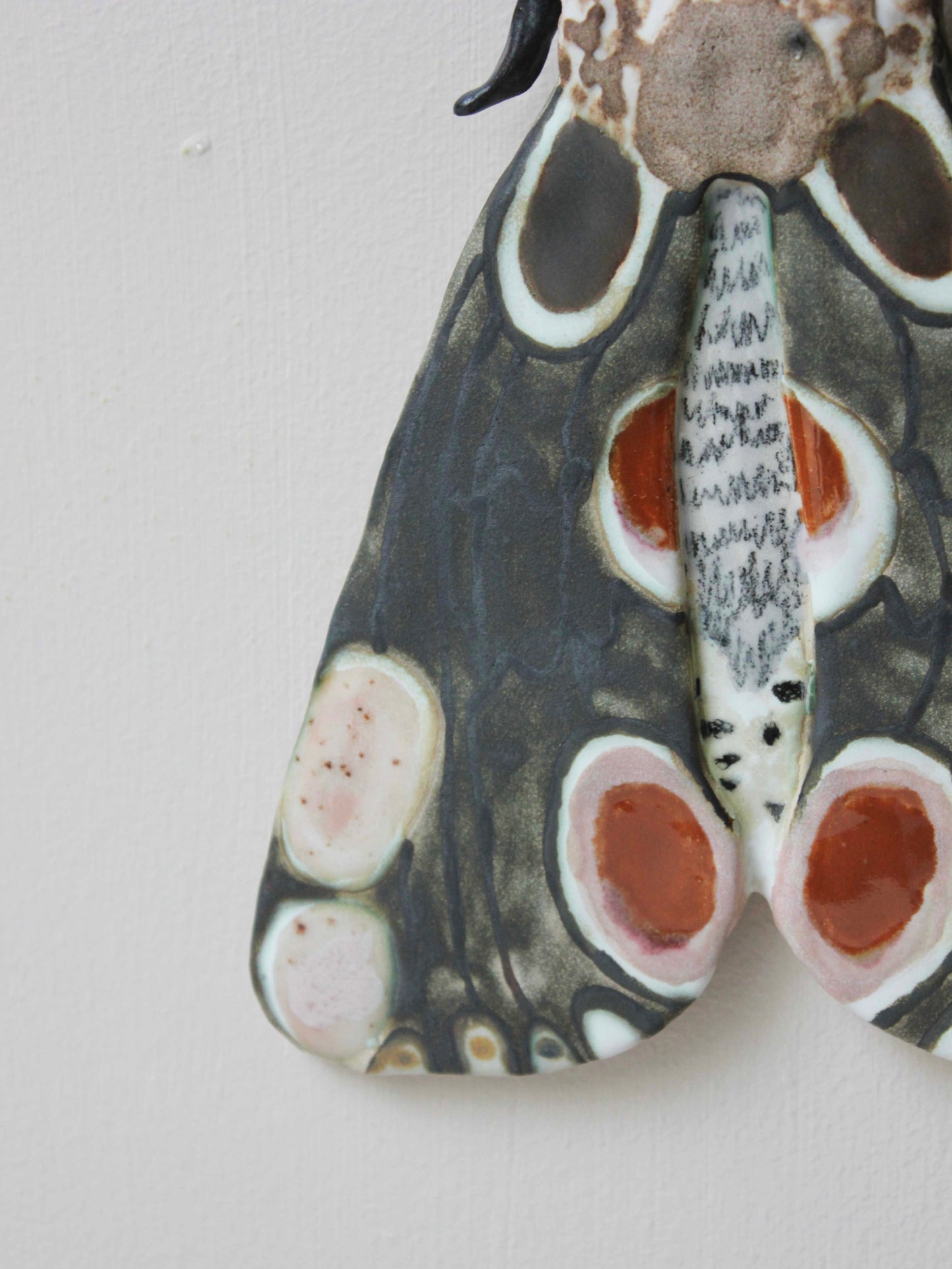 Peach Blossom Ceramic Moth