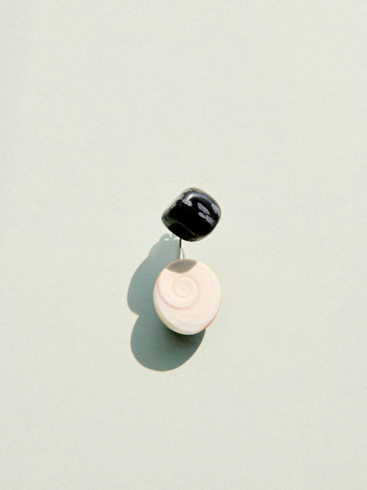 Obsidian Crescent Studs