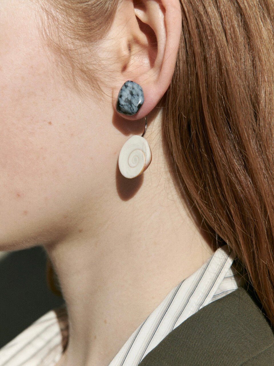 Obsidian Crescent Studs