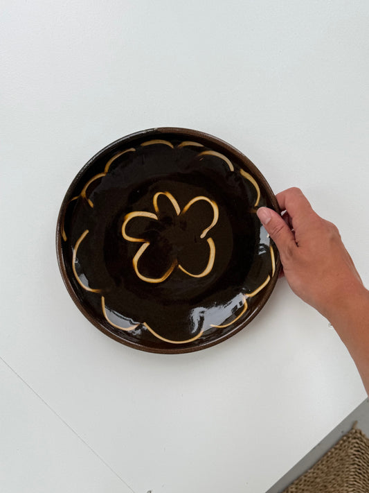 Dinner Plate with Flower