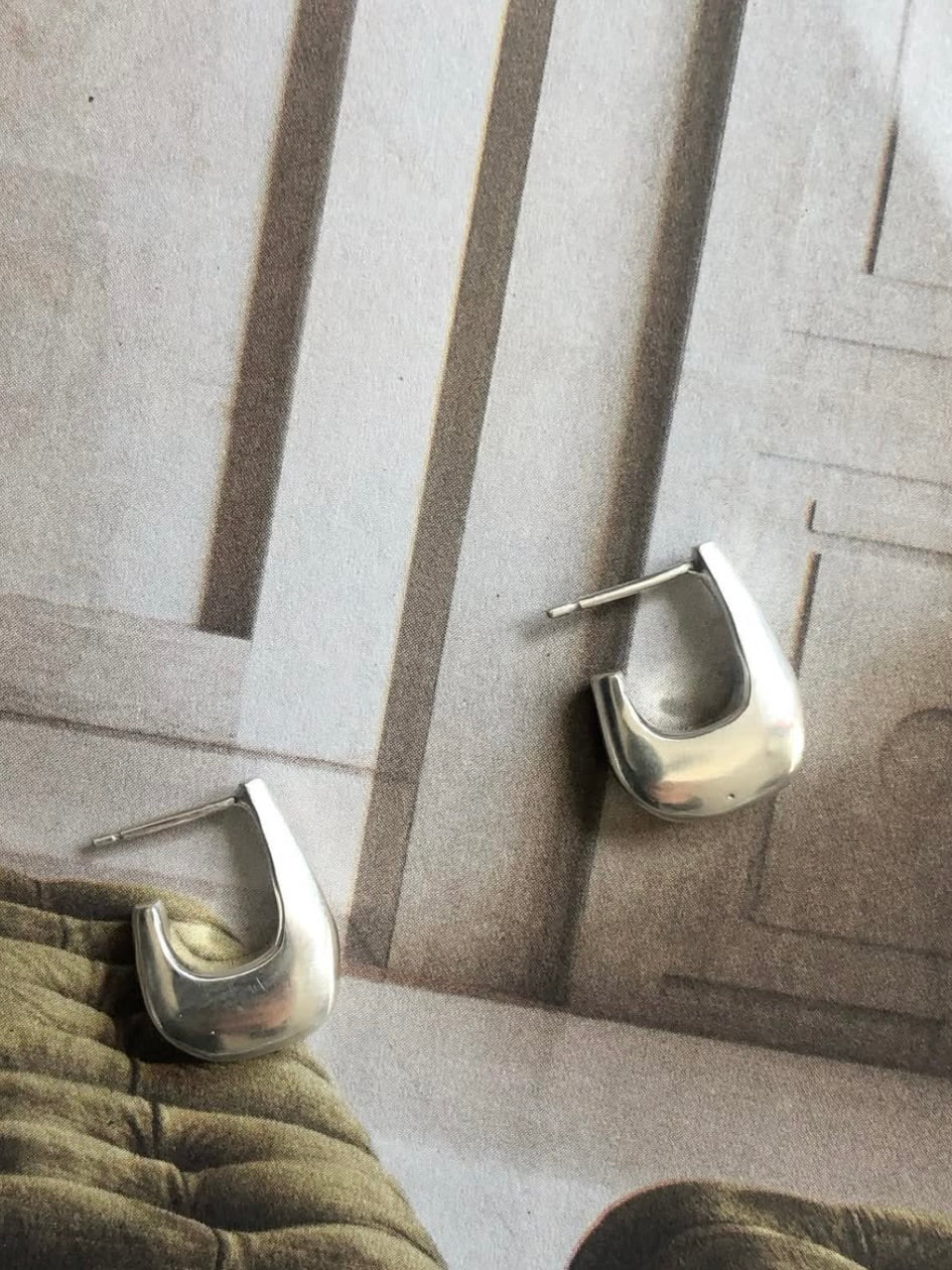 Short Silver Earrings