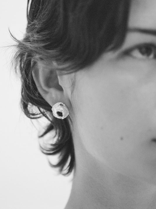 Round Textured Earrings Small