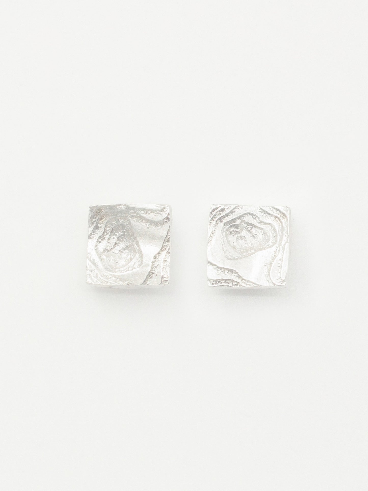 Square Textured Earrings Small