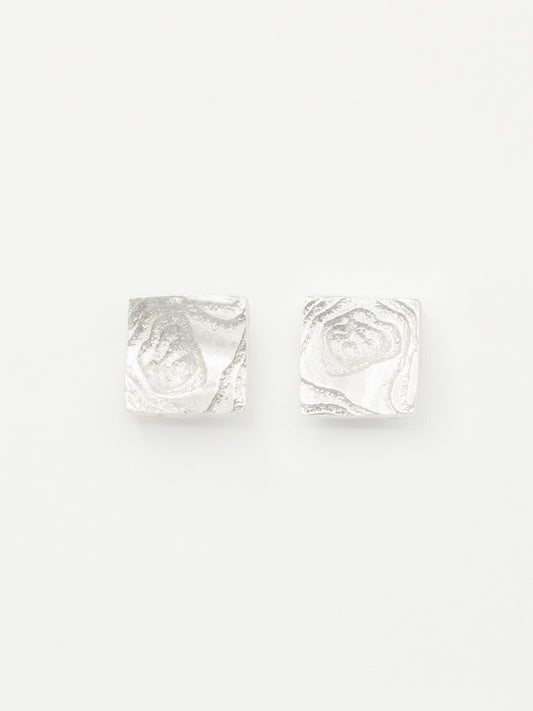 Square Textured Earrings Small