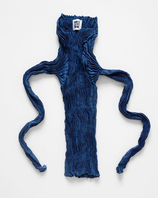 Silk Indigo Long Sleeve Top