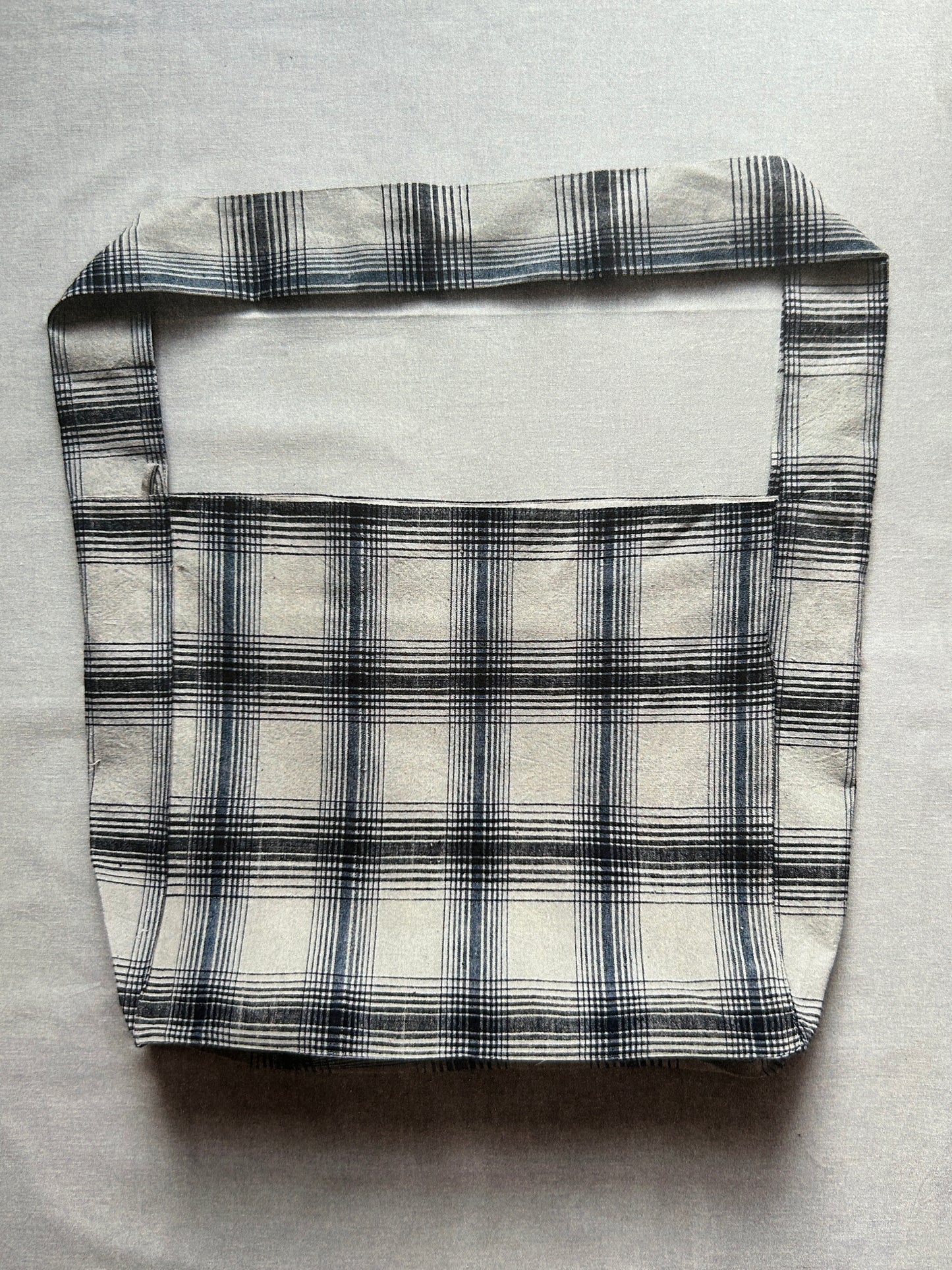 Blue Checked Crossbody Bag