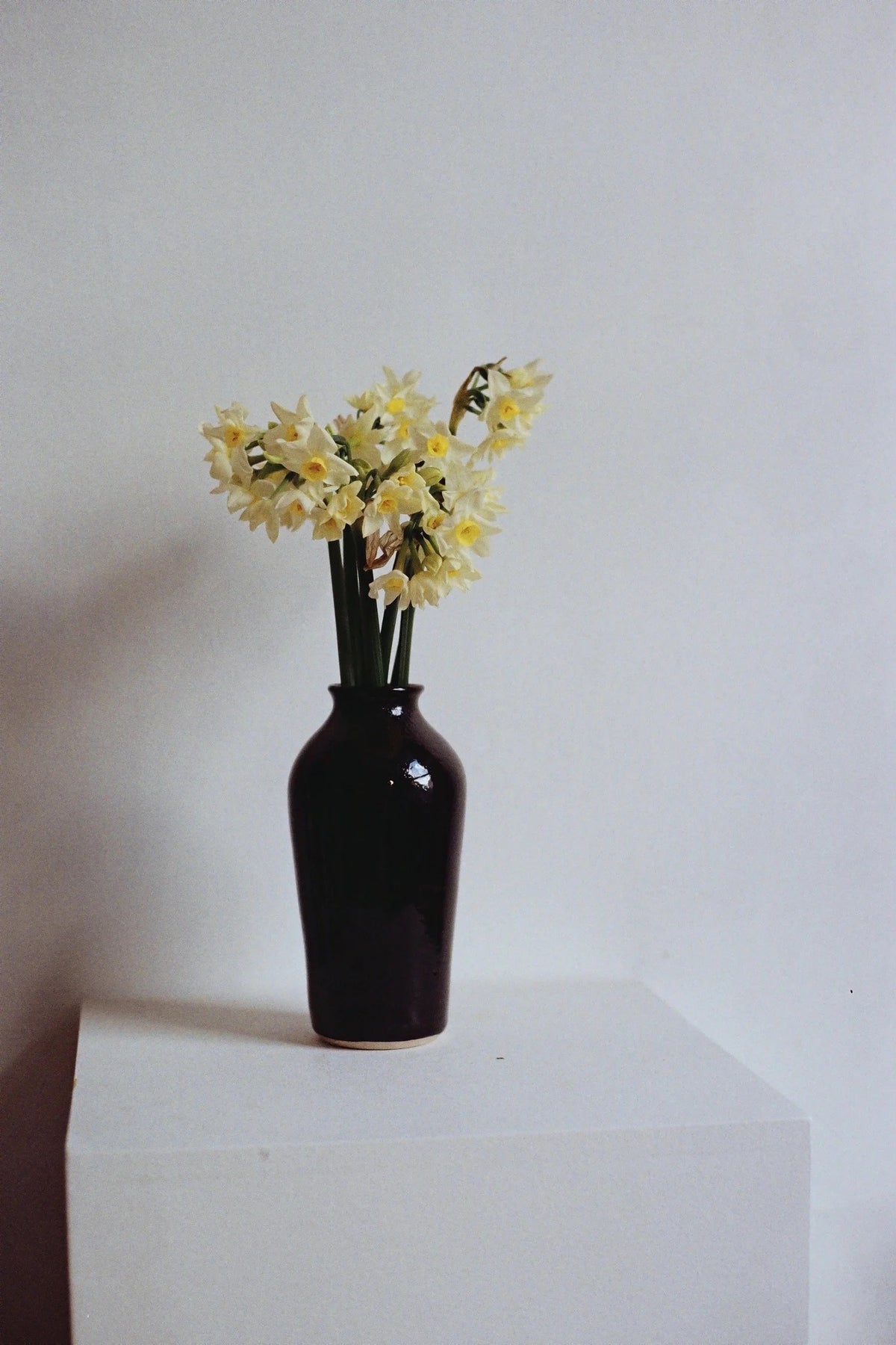 Black Wheel Thrown Vase